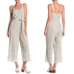 MOVING SALE Sharagano Plaid Wide Leg Tie Jumpsuit